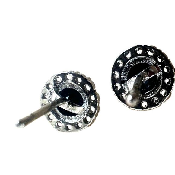 Olivia and Jackson Fine Silver Plated Halo Stud Earrings Set - Picture 11 of 12